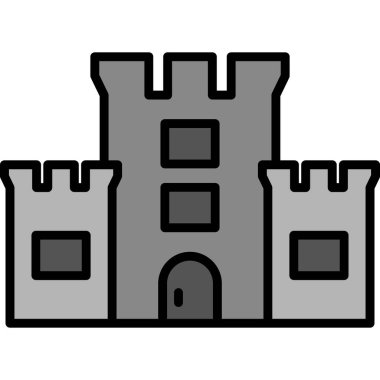 Kale simgesi. Kale vektör simgesi web için basit örnek