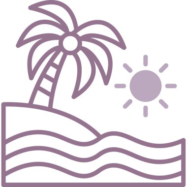 Yaz plajı tatil simgesi taslak tarzında