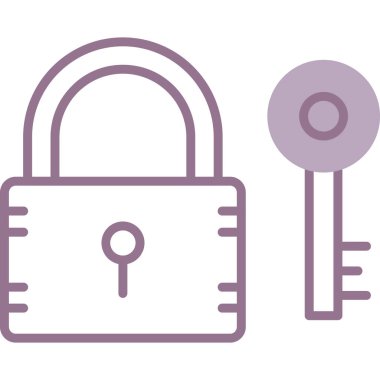 asma kilit ve anahtar simgesi, vektör