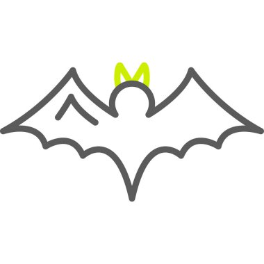 Yarasa Cadılar Bayramı düz vektör simgesi dekoru