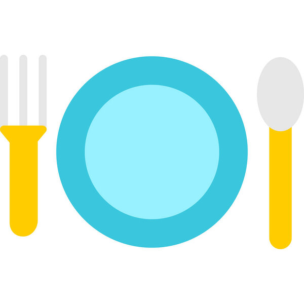 spoon and fork flat icon