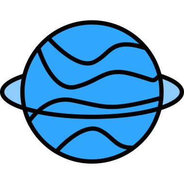 Toprak küresi ikonu. ana hatlı dünya gezegen vektör simgesi rengi düz izole