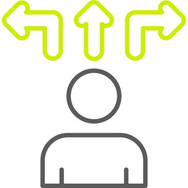 Yönlendirme simgesi. Vektör biçimi yuvarlak açılı düz ikonik sembol, eko yeşil renk, beyaz arkaplan.