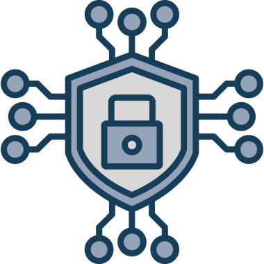 Güvenlik simgesi. Web için basit bir güvenlik vektör simgesi çizimi