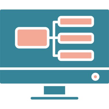 Bilgisayar monitörü simgesi. vektör.