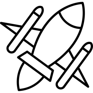 Roket ikonu. Vektör illüstrasyonu