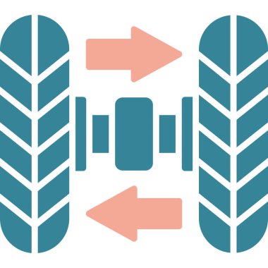 Lastik düz vektör simgesi