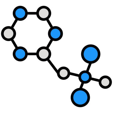 Molekül yapısı simgesi. Web için kimya vektör simgelerinin özet çizimi