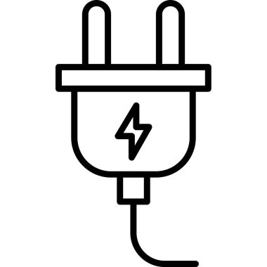 Elektrik dolgu ikonu dış hat vektörü. Fiş gücü. dolgu enerjisi