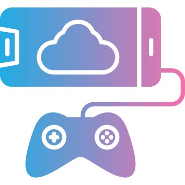 Beyaz arkaplanda mavi ve beyaz çizgi bulut depolama simgesi izole edildi. Renkli taslak konsepti. vektör illüstrasyonu