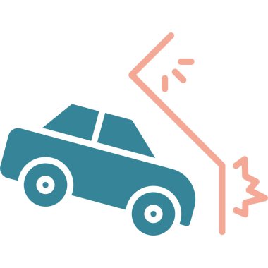 araba kazası web simgesi basit illüstrasyon