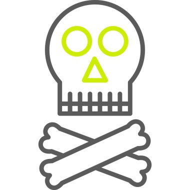 kafatası simgesi, basit vektör çizim