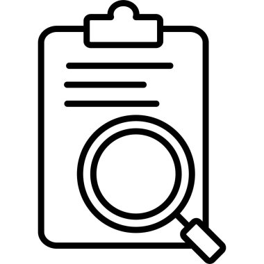 Kontrol listesi simgesi vektör ana hatlı pano çizimi.