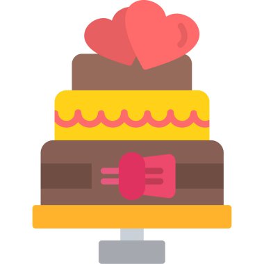 kek düğün pastası simgesi düz stil