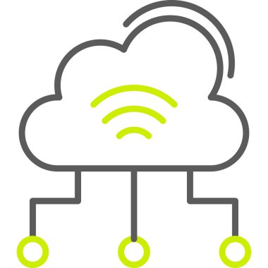 bulut teknolojisi simgesi, vektör illüstrasyonu