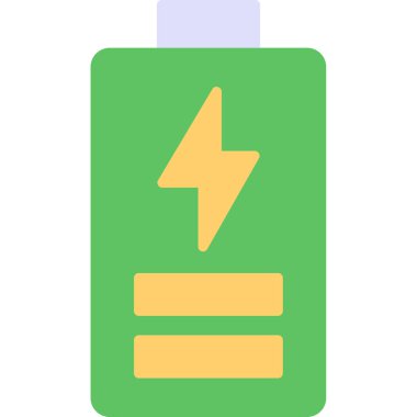 güç şarj pil simgesi düz biçimli