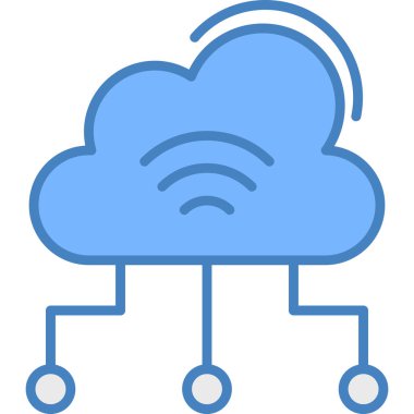 Bulut hesaplama simgesi vektör illüstrasyonu