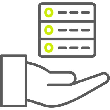 El ele tutuşan kağıt simgesi - taslak biçimi