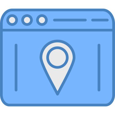 map pin location icon in filled outline style
