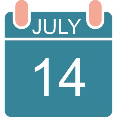 13 Temmuz - takvim simgesi - vektör düzlüğü