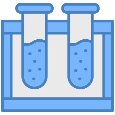 laboratuvar test tüp simgesi doldurulmuş ana hatlar biçimi