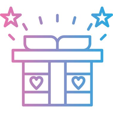 hediye kutusu simgesi, vektör basit tasarımı