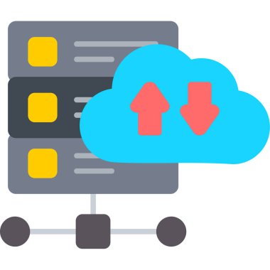 Bulut ev sahipliği. Web simgesi basit illüstrasyon