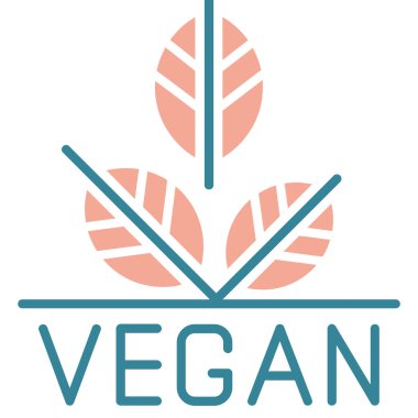 Vegan tasarımı için bir logonun vektör çizimi