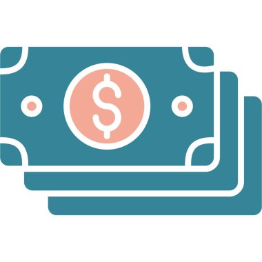 Beyaz arkaplandaki dolar banknotları çizimi.