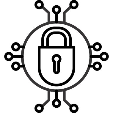 Asma kilit. Web simgesi basit illüstrasyon