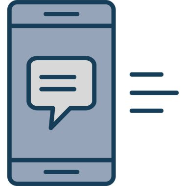 SMS sohbet simgesi, vektör illüstrasyonu