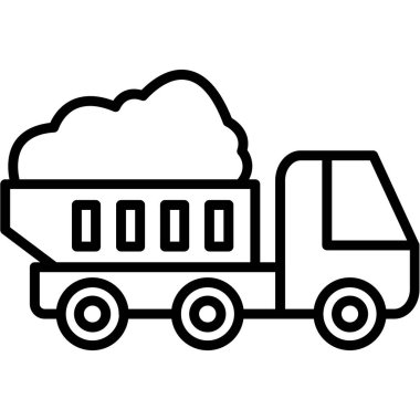 Kamyon vektör simgesi. biçim düz sembol, beyaz renk, yuvarlak açılar, gri arkaplan