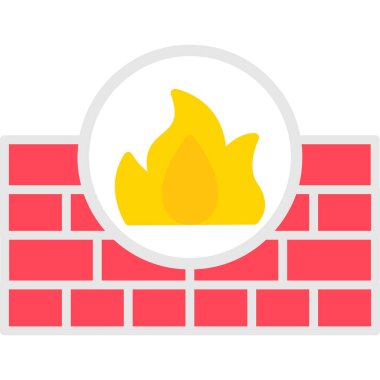 Güvenlik duvarı. Web simgesi basit illüstrasyon