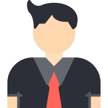 iş adamı avatar simgesi düz stil