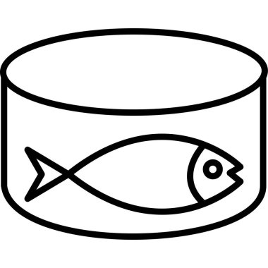 Akvaryum ikonu. Web için balık vektör simgelerinin özet çizimi