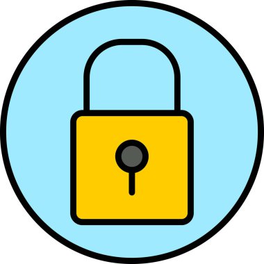 Kilit. Web simgesi basit illüstrasyon