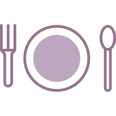 kaşık ve çatal simgesi vektör çizimi