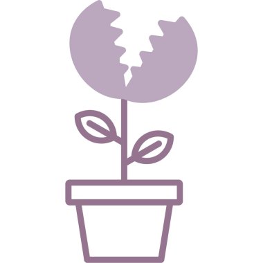 Bir çömlekte bitki, illüstrasyon, vektör, beyaz arka plan.