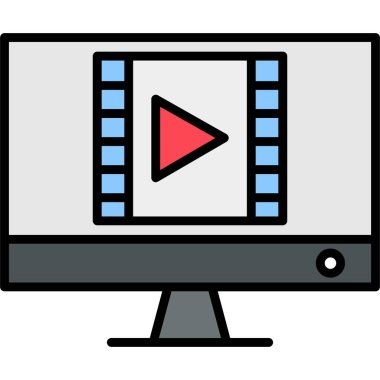 film kamera ikonu vektör illüstrasyonu