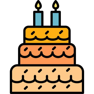 Kek. Web simgesi basit illüstrasyon