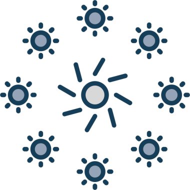 Güneşin güzel güneşli vektör illüstrasyon simgesi