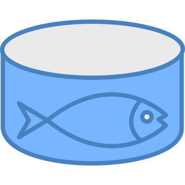 Balık ikonlu kase, çizgi film tarzı.