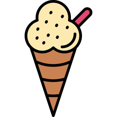 Dondurma konisi ikonu. krema koni vektör simgesi rengi düz izole