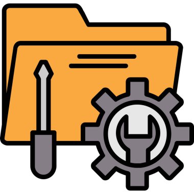 Simge ayarlanıyor. Web için dişli vektör simgelerinin özet çizimi