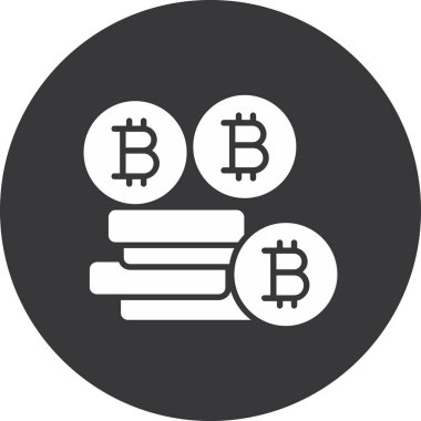 blockchain bitcoin düz tasarım simgesi.