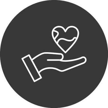 Kalp ikonu vektör illüstrasyonu