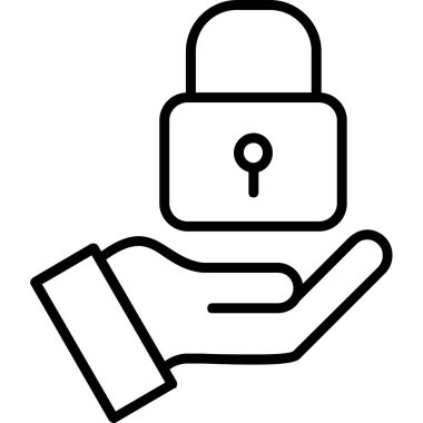 Kilit. Web simgesi basit illüstrasyon