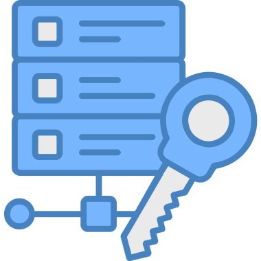 anahtar güvenlik simgesi doldurulmuş ana hat biçimi