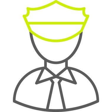 silindir şapka giyen adamın çizgi simgesi tasarımı