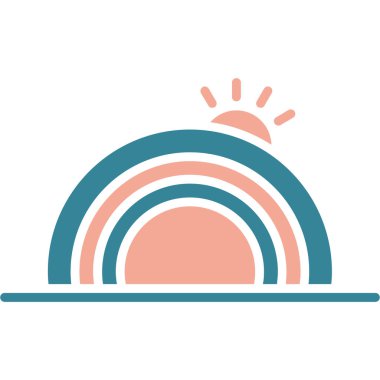 Güneş ikonu. vektör illüstrasyonu